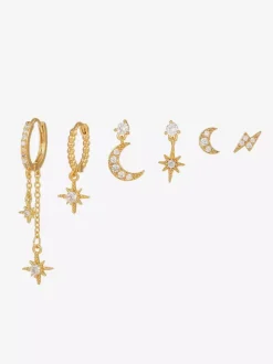 Ensemble de boucles d'oreilles étoile et lune célestes pour femmes 2026