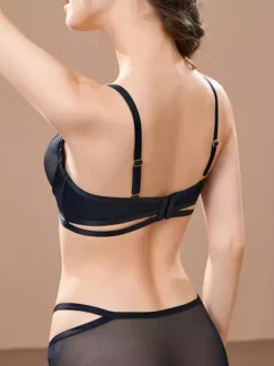 Ensemble De Lingerie Bleue À Armatures 2 Pièces Soutien-Gorge Push-Up Culotte