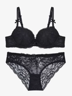 Ensemble De Lingerie Mariée 2 Pièces En Dentelle Violette Soutien-Gorge Culotte