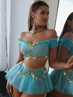 Ensemble de lingerie sexy dos nu en dentelle noire 3 pièces tenue de danse soutien-gorge et culotte