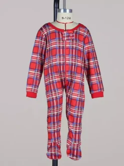 Ensemble de pyjamas de Noël classiques à carreaux rouges pour toute la famille 2026