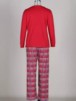 Ensemble de pyjamas de Noël classiques à carreaux rouges pour toute la famille 2026