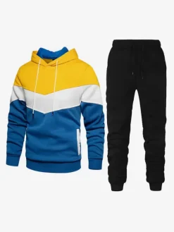 Ensemble de sport décontracté pour homme avec sweat-shirt à capuche et pantalon ensemble deux pièces