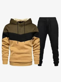 Ensemble de sport décontracté pour homme avec sweat-shirt à capuche et pantalon ensemble deux pièces