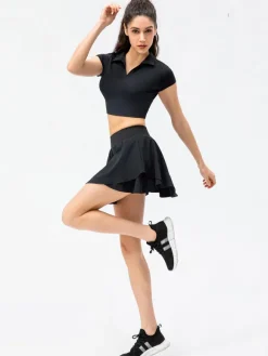 Ensemble de sport de tennis à manches courtes pour femmes Running Activewear