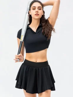 Ensemble de sport de tennis à manches courtes pour femmes Running Activewear