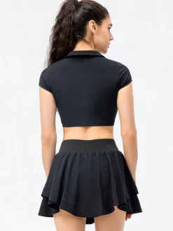 Ensemble de sport de tennis à manches courtes pour femmes Running Activewear