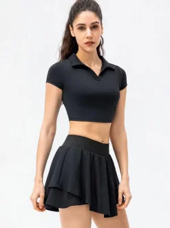 Ensemble de sport de tennis à manches courtes pour femmes Running Activewear