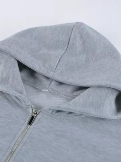 Ensemble de survêtement : haut court à capuche pantalon large vêtement d'intérieur doux pour femme