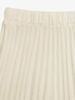 Ensemble deux pièces abricot chic à col bijou et jupe sans manches