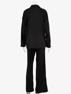 Ensemble deux pièces en satin pour femme blazer et pantalon collection printemps 2026