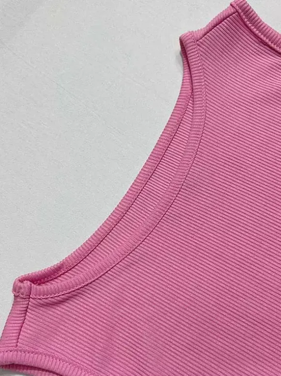 Ensemble deux pièces noir sexy décontracté pour tous les jours jupe sans manches à col rond