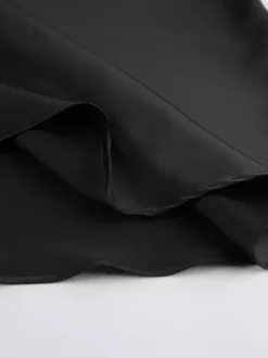 Ensemble deux pièces noir décontracté chic en dentelle jupe sans manches