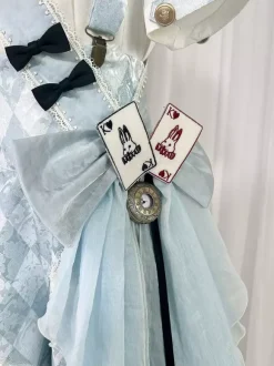Ensemble Lolita Ouji combinaison et chemise Lolita à carreaux bleus et blancs