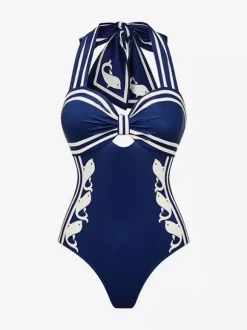 Ensemble maillot de bain deux tons sexy à lacets et dos nu avec cache-maillots et paréos.