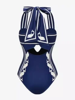 Ensemble maillot de bain deux tons sexy à lacets et dos nu avec cache-maillots et paréos.