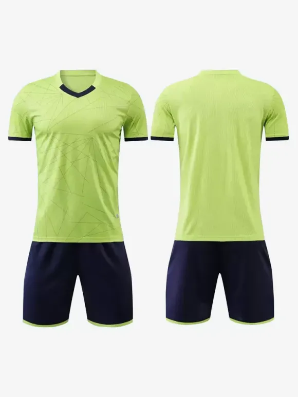 Ensemble Maillot De Football Respirant Homme Sport Flocage Personnalisé Vert