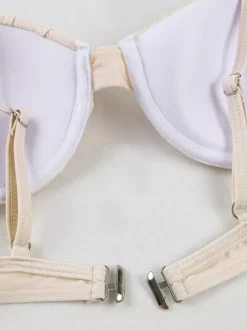 Ensemble maillots de bain et paréos abricot chic à volants bretelles et col sans manches