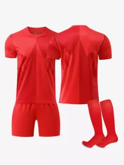 Ensemble personnalisé 3 pièces de maillot domicile rouge à manches courtes du Canada 2026