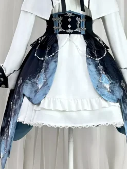 Ensemble Prince Lolita robe sans manches cape à manches longues et jupe à traîne amovible ensemble trois pièces élégant costume de chevalier Ouji Lolita