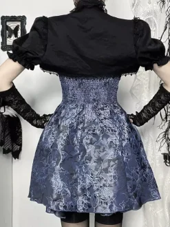Ensemble robe nuisette et blouse en dentelle à motif floral style gothique lolita costume d' cosplay
