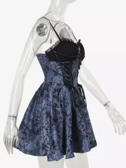 Ensemble robe nuisette et blouse en dentelle à motif floral style gothique lolita costume d' cosplay