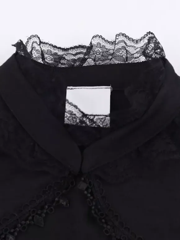 Ensemble robe nuisette et blouse en dentelle à motif floral style gothique lolita costume d' cosplay