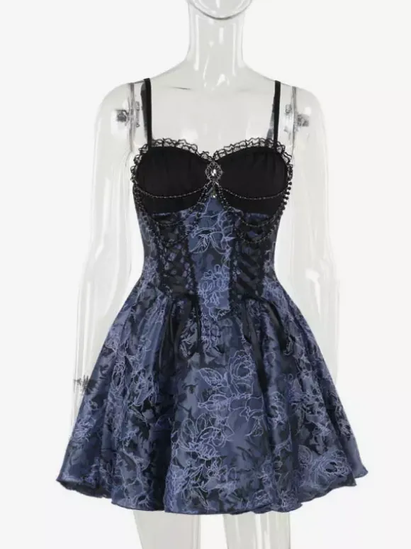 Ensemble robe nuisette et blouse en dentelle à motif floral style gothique lolita costume d' cosplay
