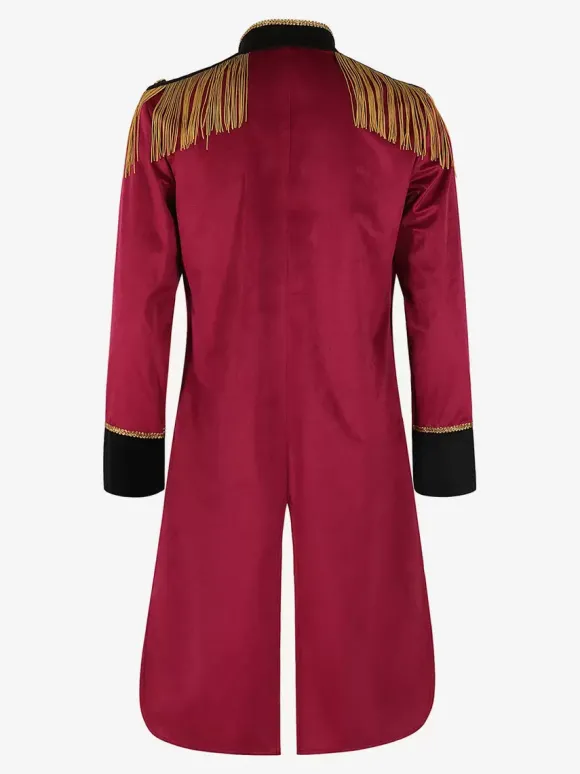 Ensemble rouge vintage élégant en polyester à manches longues costumes rétro pour homme Bourgogne
