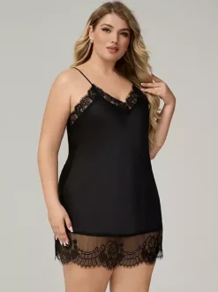 Ensemble sexy en mousseline à manches longues et col en V pour la maison
