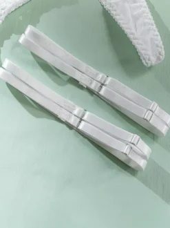 Ensemble soutien-gorge et culotte 4 pièces en dentelle blanche à volants