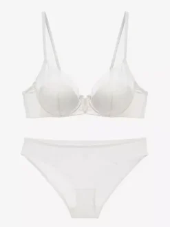 Ensemble soutien-gorge et culotte deux pièces rose fuchsia découpé
