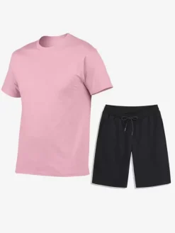Ensemble Sport Décontracté T-Shirt Manches Courtes Short Confortable Homme