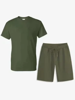 Ensemble Sport Décontracté T-Shirt Manches Courtes Short Confortable Homme