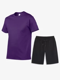 Ensemble Sport Décontracté T-Shirt Manches Courtes Short Confortable Homme