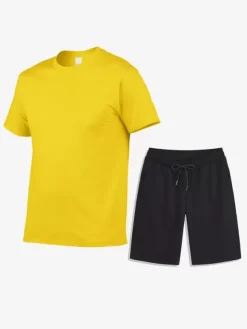 Ensemble Sport Décontracté T-Shirt Manches Courtes Short Confortable Homme