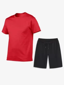 Ensemble Sport Décontracté T-Shirt Manches Courtes Short Confortable Homme