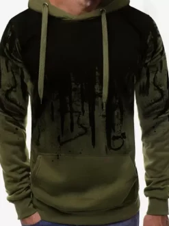 Ensemble Sweat À Capuche Sport Hommes Noir Rouge Décontracté Pantalon