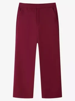 Ensemble tailleur 2 pièces à poignets en plumes pour femme - Blazer rouge élégant et pantalon droit assortis - Tenue de soirée professionnelle printanière 2026