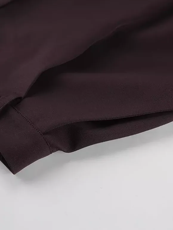 Ensemble blazer péplum marron foncé pour femme - Pantalon large à taille plissée et coupe slim - Tenue de bureau printemps 2026