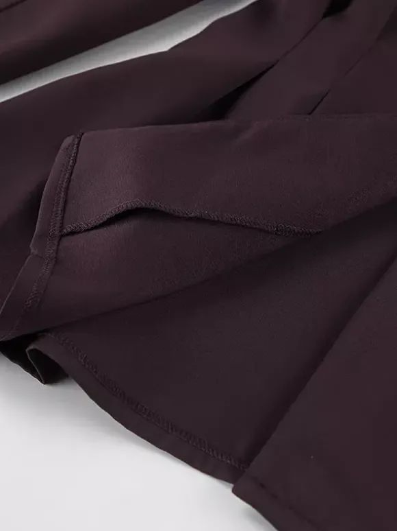 Ensemble blazer péplum marron foncé pour femme - Pantalon large à taille plissée et coupe slim - Tenue de bureau printemps 2026