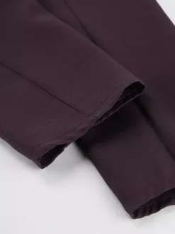 Ensemble blazer péplum marron foncé pour femme - Pantalon large à taille plissée et coupe slim - Tenue de bureau printemps 2026