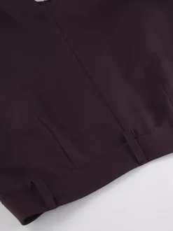 Ensemble blazer péplum marron foncé pour femme - Pantalon large à taille plissée et coupe slim - Tenue de bureau printemps 2026