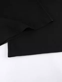 Ensemble coordonné sophistiqué style français pour femme - Haut à manches bouffantes et col cranté pantalon noir à jambes larges - Tenue de travail été 2026