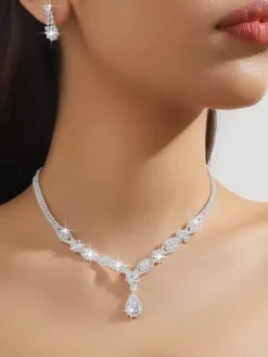 Ensemble de bijoux de mariage à la mode diamant en métal Chic