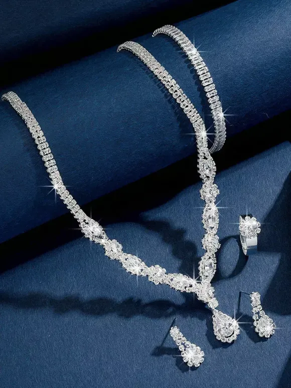 Ensemble de bijoux de mariage à la mode diamant en métal Chic