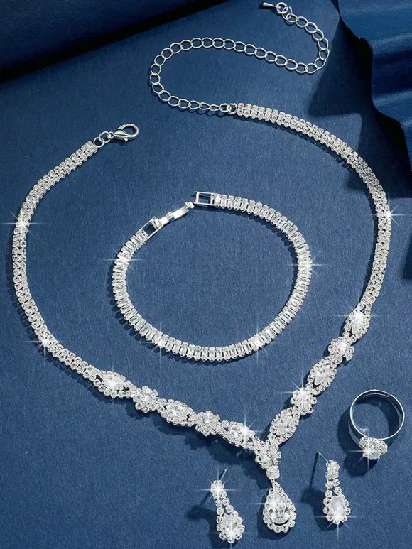 Ensemble de bijoux de mariage à la mode diamant en métal Chic