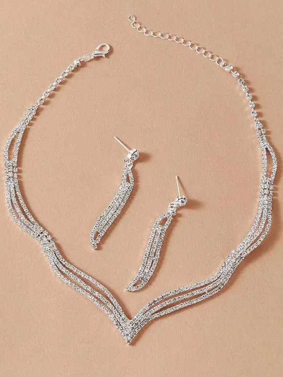Ensemble de bijoux pour strass solide de strass chic hidal