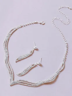Ensemble de bijoux pour strass solide de strass chic hidal