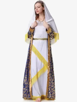Ensemble de costumes de vacances à imprimé floral pour femmes bleues rétro pardessus couvre-chef